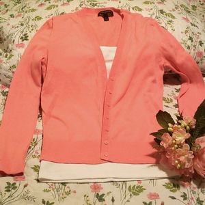 Coral banana republic cardigan